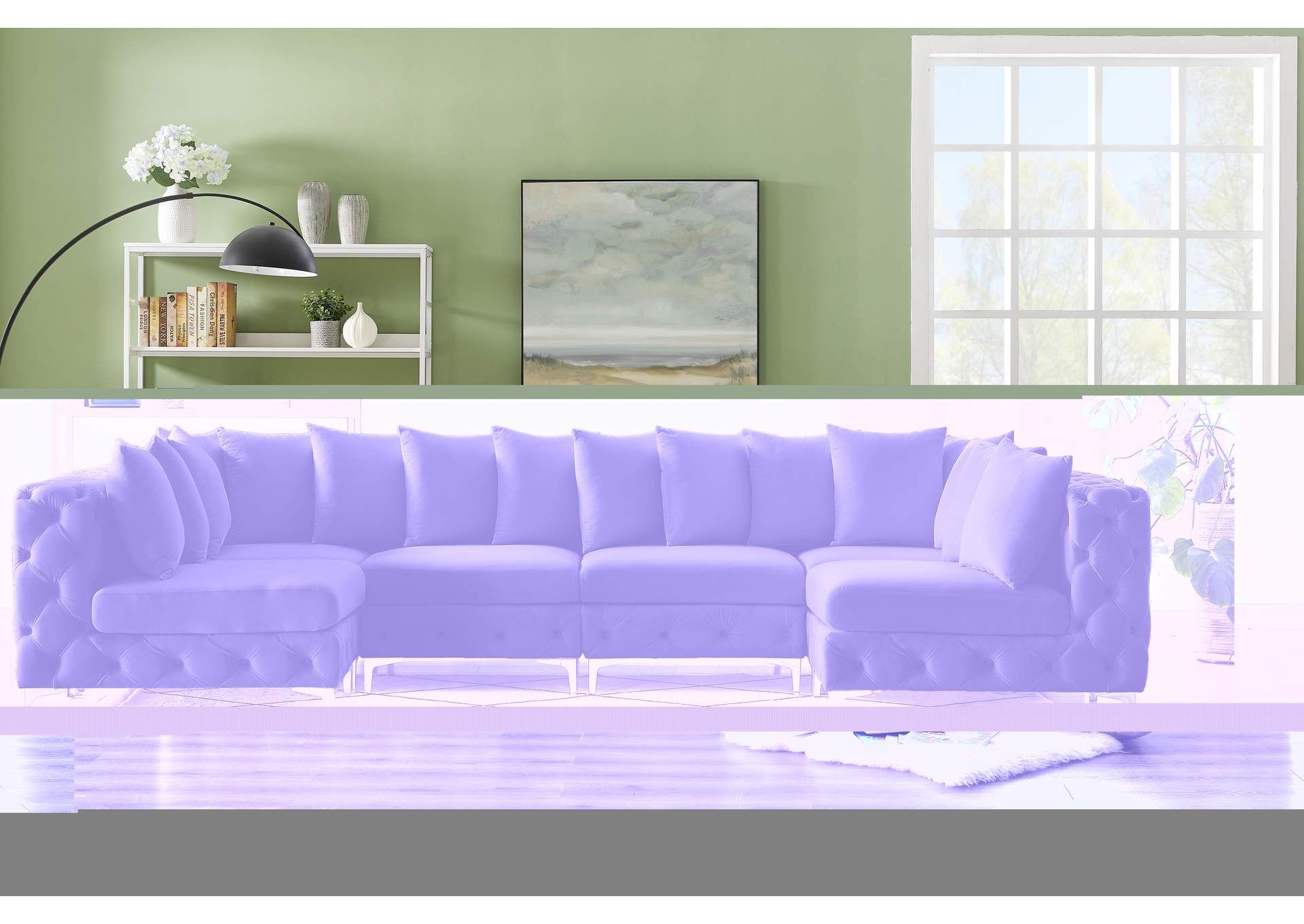 Tremblay Black Velvet Modular Sectional pertaining to