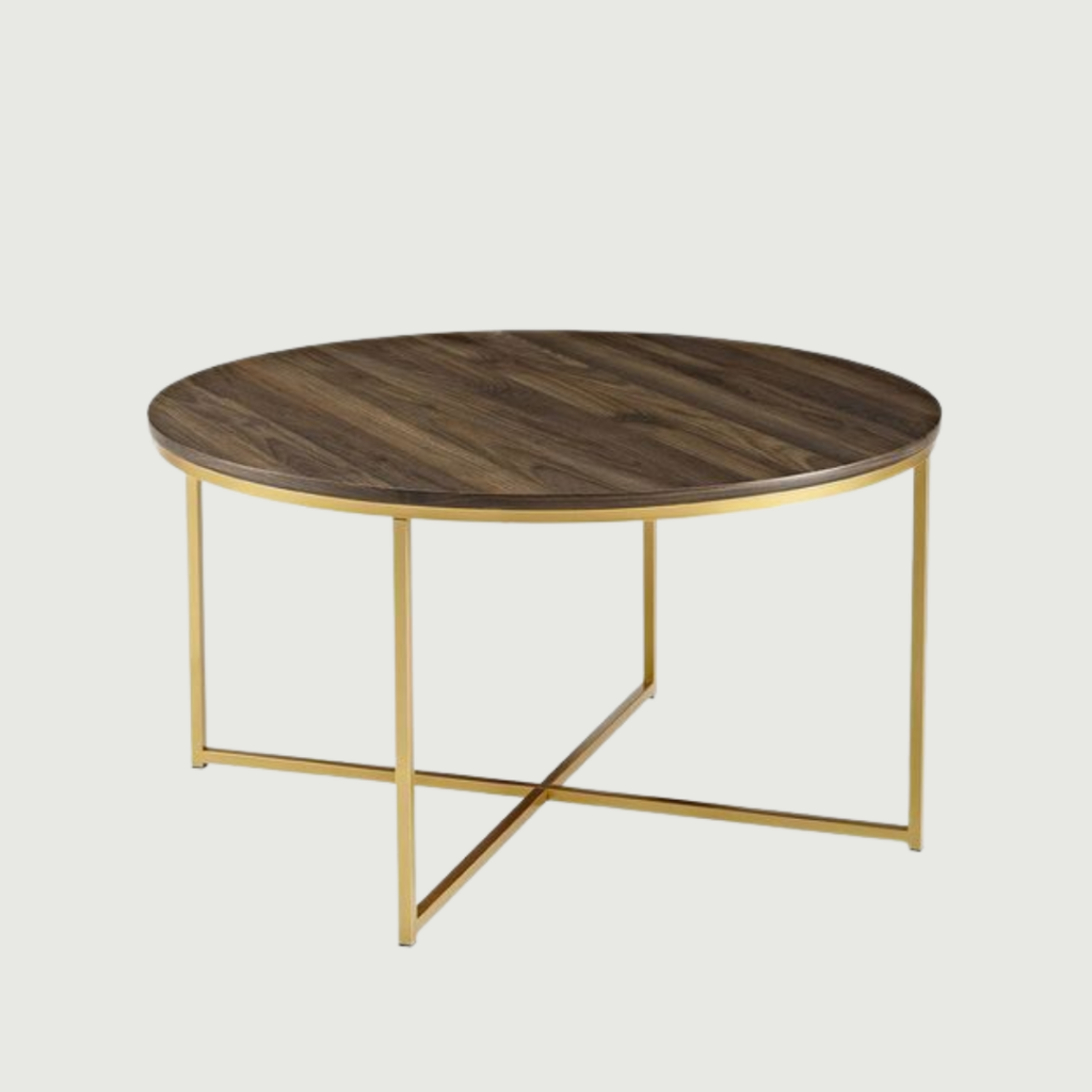 Trystan Gold And Wood Coffee Table - Party Reflections, Inc. with The Versatile Appeal of White Wood Coffee Tables with Gold Legs