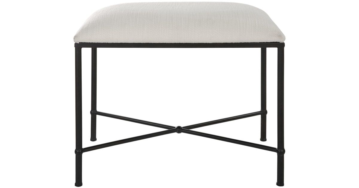 Uttermost 23680 Avenham 24&quot; Wide Black Framed Bench | Ferguson Home throughout