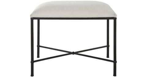 Uttermost 23680 Avenham 24" Wide Black Framed Bench | Ferguson Home throughout