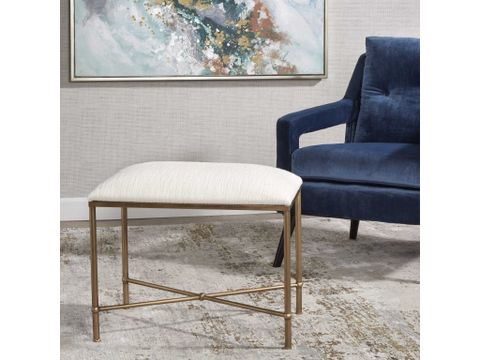 Uttermost Avenham Small Bench, Gold Furniture Living Room Benches with Bringing Sophistication Home with the Uttermost Avenham Bench