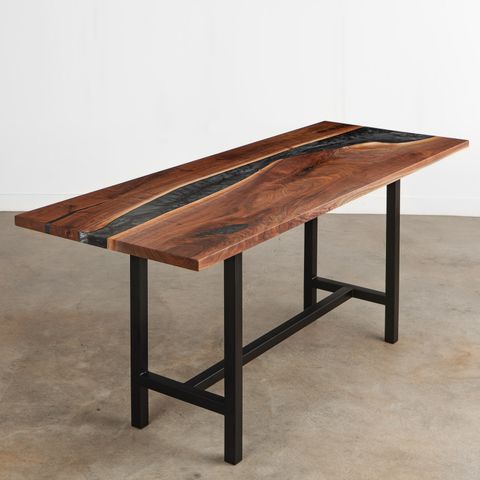 Walnut Dining Table No. 487 | Elko Hardwoods | Modern Live Edge ... with regard to