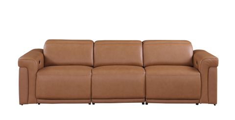 1126 Divanitalia Cognac Top Grain Italian Leather Power Reclining Sofa With Dual Recliners And ... regarding Unveiling the Luxury of the Antonio Italian Leather Power Reclining Sofa with Headrests