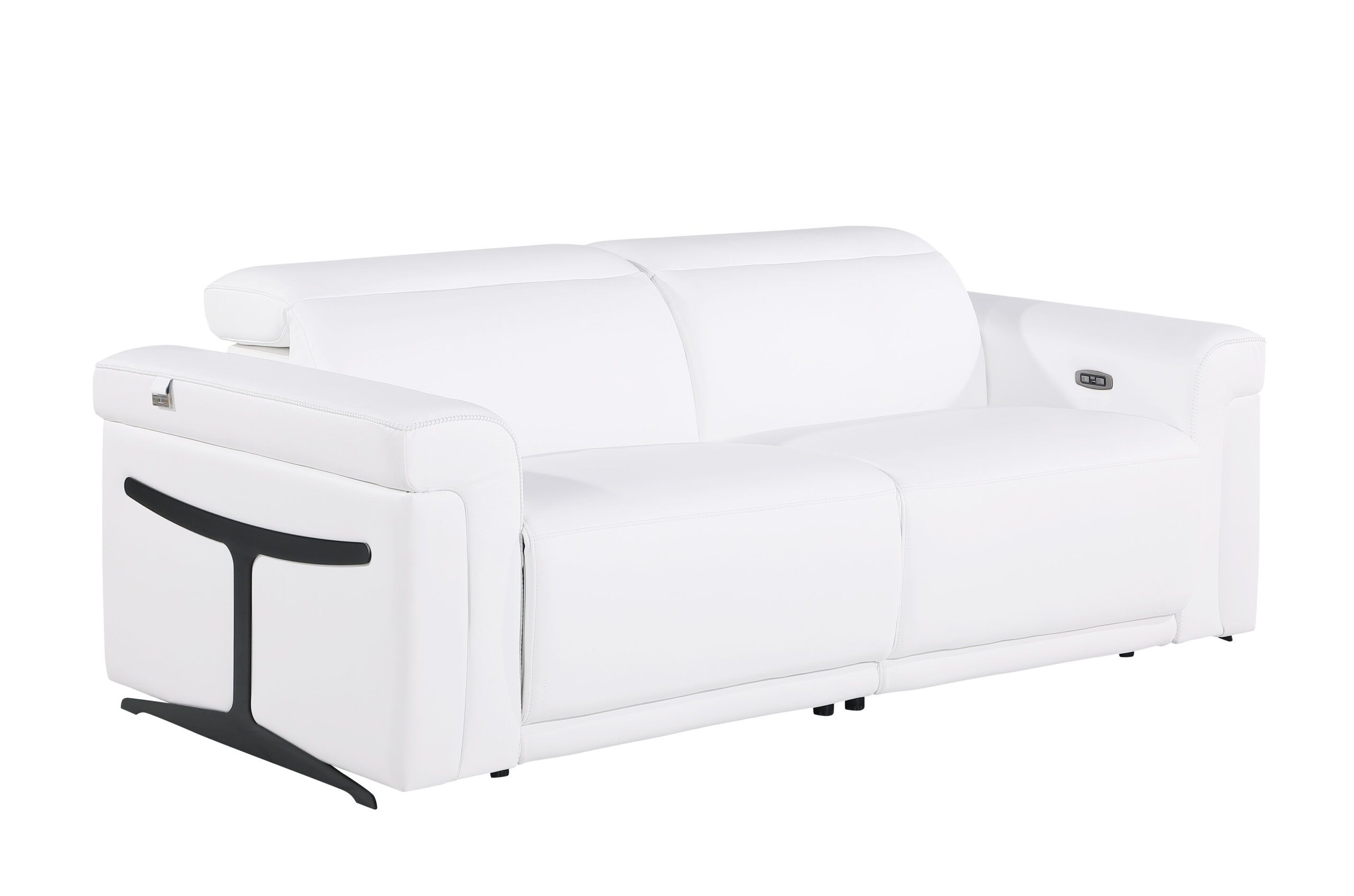 1126 Divanitalia White Top Grain Italian Leather Power Reclining Sofa With Power Headrest with regard to Unveiling the Luxury of the Antonio Italian Leather Power Reclining Sofa with Headrests