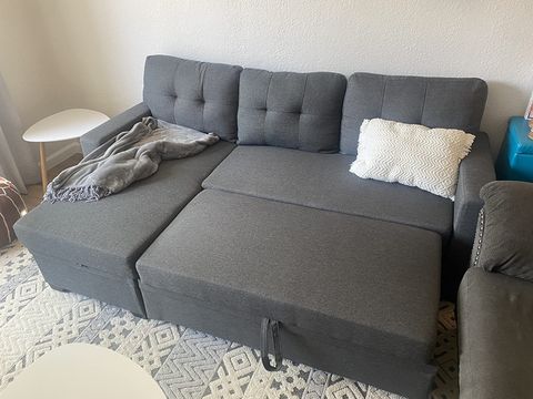 $14/Mo - Finance Devion Furniture L-Shaped Polyester Fabric Reversible ... with regard to Exploring the Aesthetic and Practical Benefits of the Devonshire Sleeper Sectional Camel