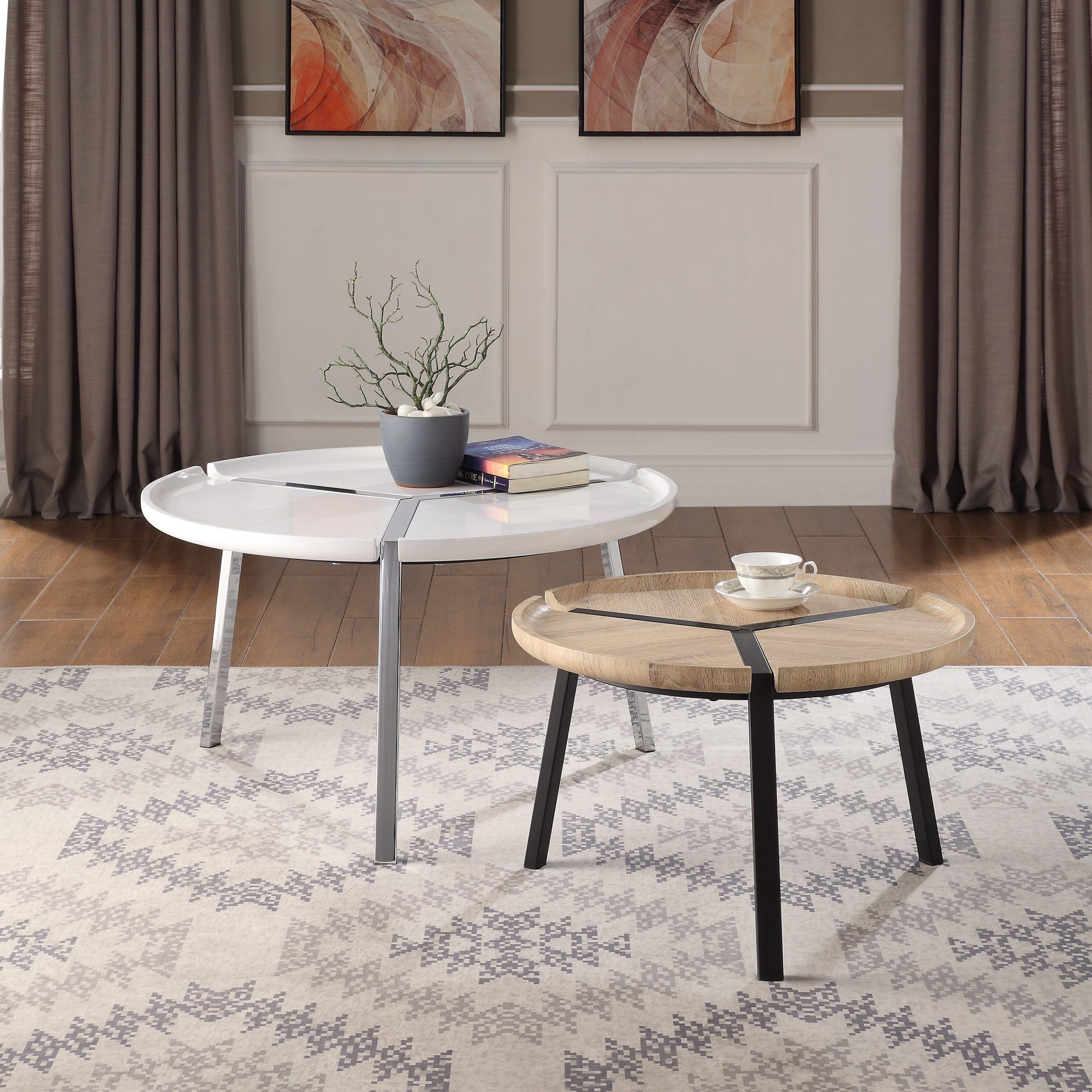 15 Best Ideas Exploring The Versatility And Style Of Two-Piece Coffee ... intended for Furniture Of America Baletto Wood 2-Piece Coffee Table Set In Oak And White