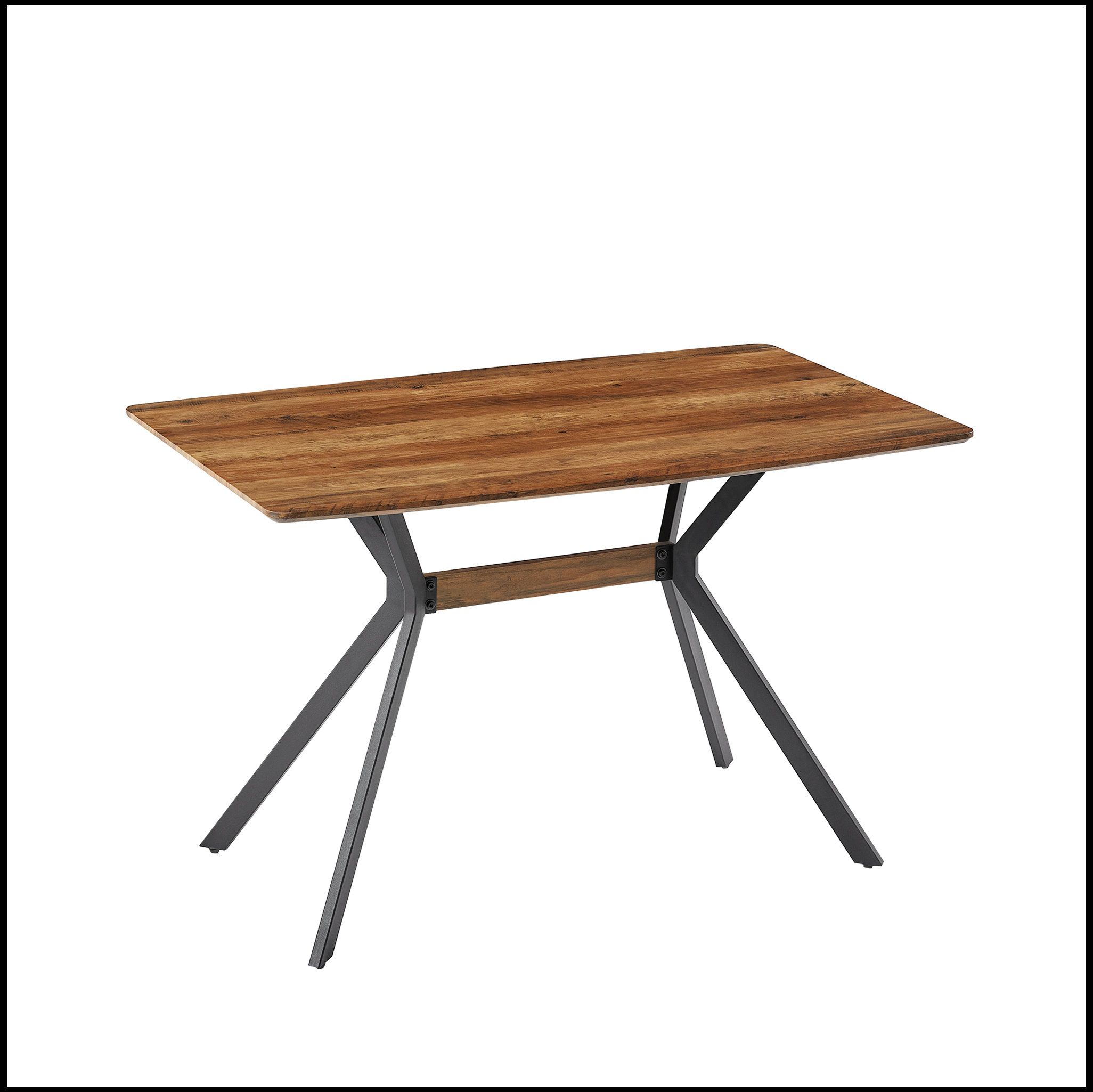 17 Stories Elifsu 47.24&amp;Quot; Dining Table Modern Minimalist Style Dining Table Mdf Wooden Top Black ... intended for Choosing the Right Oval Table An Expert Look at 83&quot; MDF Tops and Steel Bases