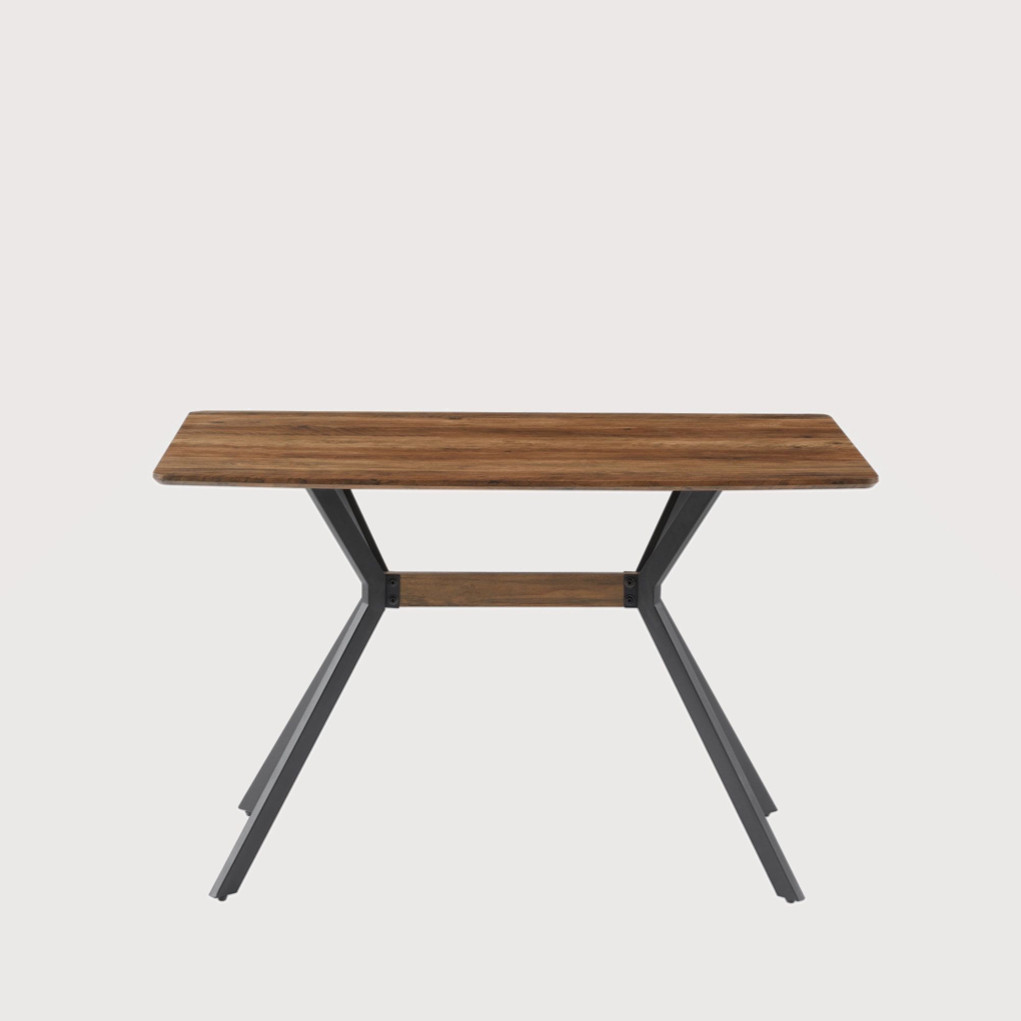 17 Stories Modern Minimalist Style Dining Table Mdf Wooden Top Black Metal Shelf Metal Heat ... intended for 83 Oval Dining Table With Mdf Top And Black Steel Legs