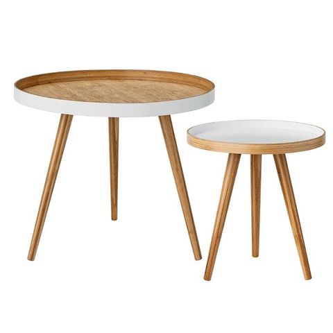2 Piece End Table Set | Scandi Coffee Table, Bamboo Coffee Table ... for Bamboo Side Table, 2-Piece Set