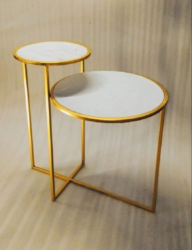 2 Piece Marble Round Side Table Set, For Home At ₹ 3500/Piece In ... for Elevating Your Decor with the Distinctive Charm of Oroa Dillinger's 2-Piece End Table Set