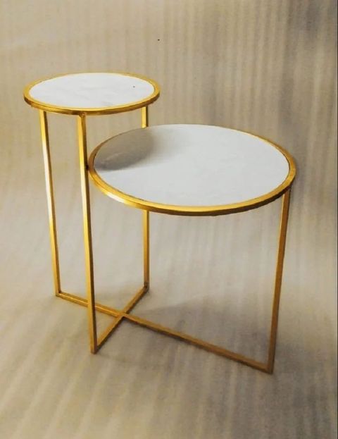 2 Piece Marble Round Side Table Set, For Home At ₹ 3500/Piece In ... for Elevating Your Decor with the Distinctive Charm of Oroa Dillinger's 2-Piece End Table Set