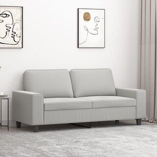 2-Seater Sofa Light Gray 55.1&quot; Microfiber Fabric - Bed Bath &amp; Beyond ... with Bhutan Sofa Light Gray