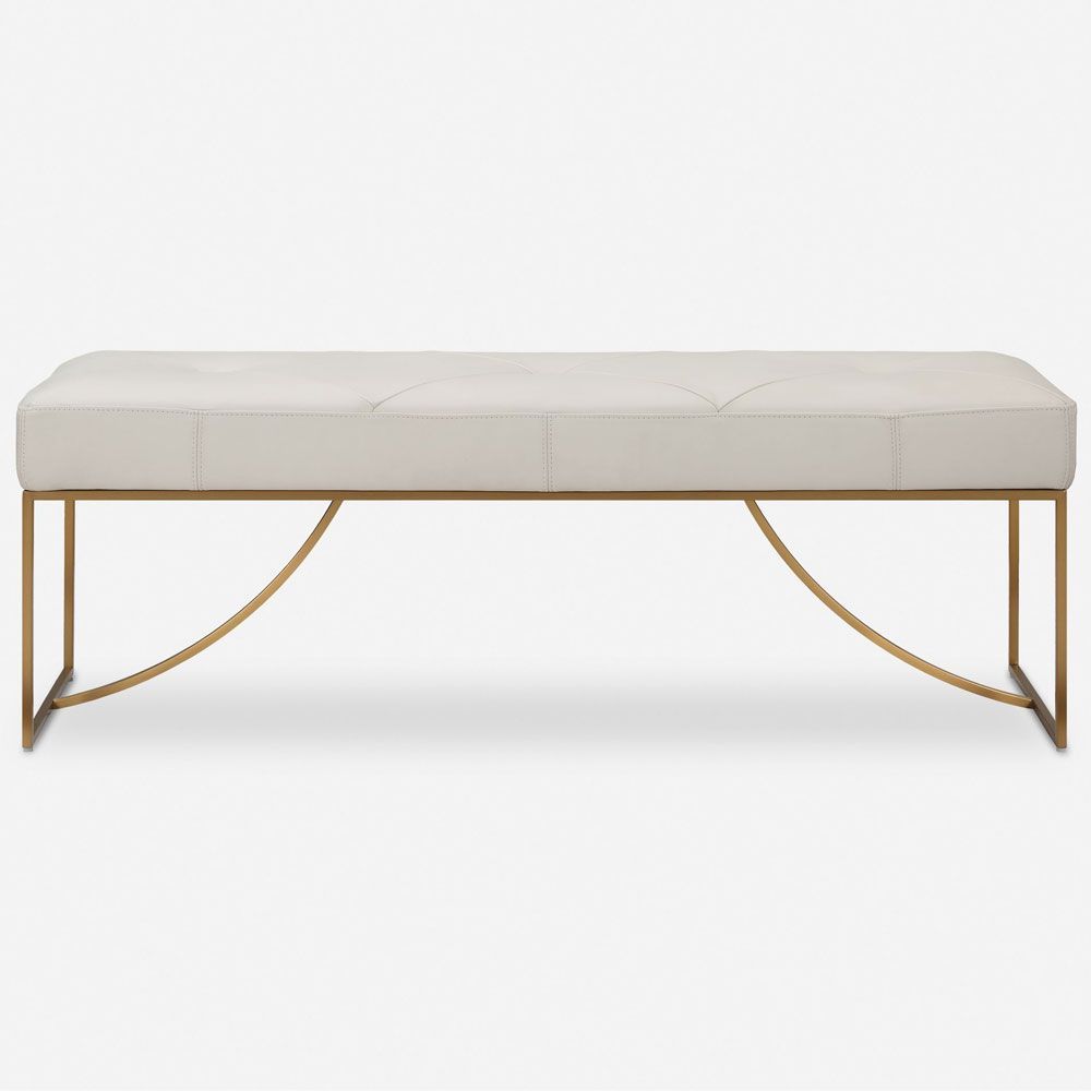 23843 Uttermost Swale Contemporary Bench Toasty Beige - 53&amp;Quot;, 2024 intended for Uttermost - 23843 - Bench - Swale - Brushed Brass