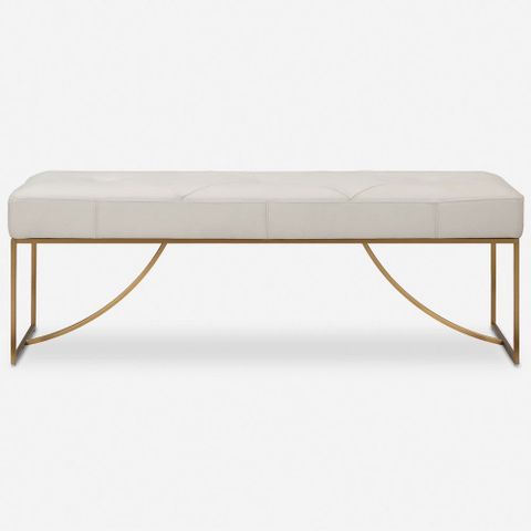 23843 Uttermost Swale Contemporary Bench Toasty Beige - 53&Quot;, 2024 intended for Uttermost - 23843 - Bench - Swale - Brushed Brass