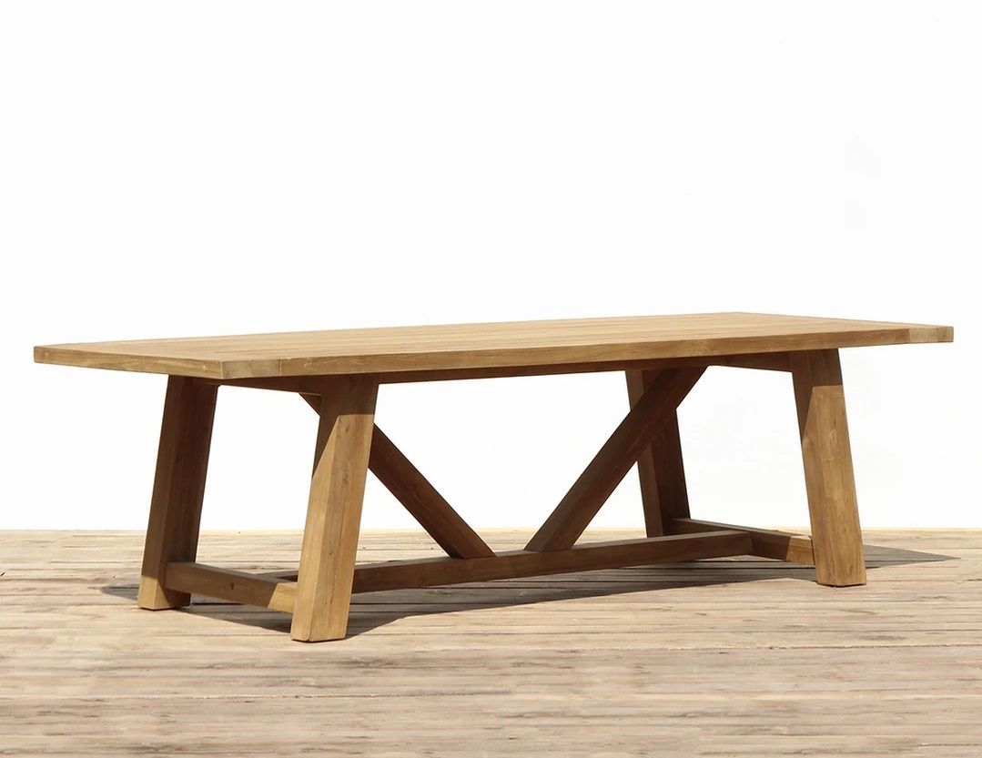 3.2M Reclaimed Teak Bali Outdoor Dining Table - Sustainable Furniture throughout Preserving Heritage: The Declining Art of Traditional Teak Table Making in Bali