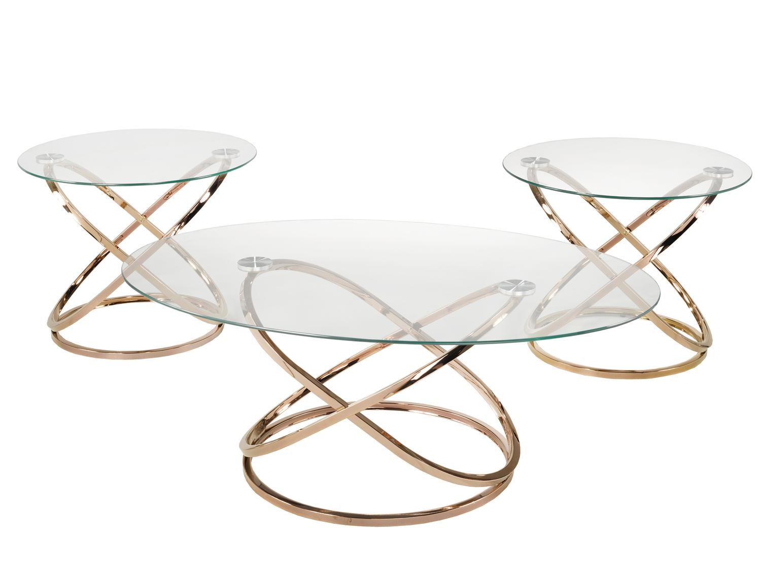 3-Piece Coffee Table Set - Rose Gold - Bestmodernfurniture.com with How a White Marble and Matte Gold Coffee Table Can Transform Your Living Space