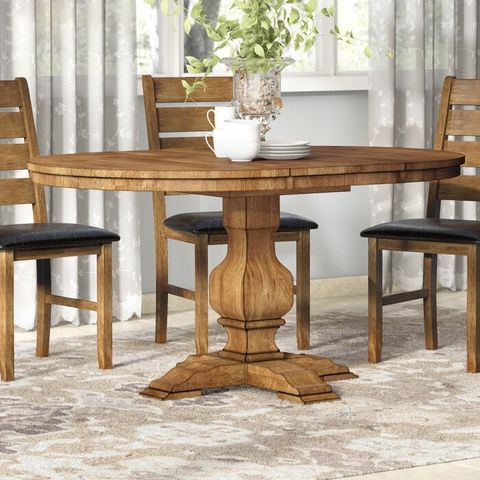 30 Photos Rustic Brown Lorraine Pedestal Extending Dining Tables pertaining to Styling Your Home with an Old Town Extendable Dining Table Warm Pecan Brown