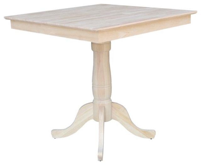 36&quot; X 36&quot; Natural Solid Wood Square Top Pedestal Table - 35.1&quot; Height ... with Understanding the Versatility of a 36x36 Square Pedestal Table