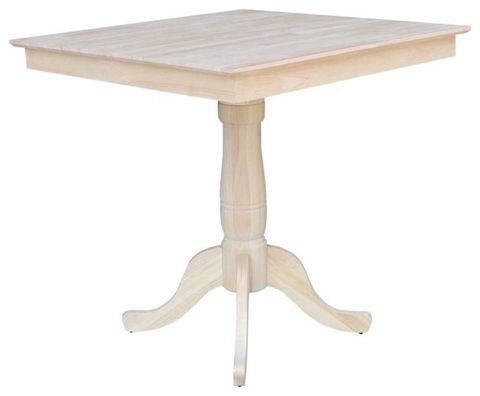 36" X 36" Natural Solid Wood Square Top Pedestal Table - 35.1" Height ... with Understanding the Versatility of a 36x36 Square Pedestal Table
