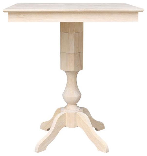 36&quot; X 36&quot; Unfinished Solid Wood Square Top Pedestal Table With 4 Stools ... with Understanding the Versatility of a 36x36 Square Pedestal Table