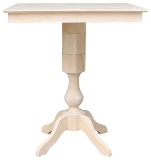 36" X 36" Unfinished Solid Wood Square Top Pedestal Table With 4 Stools ... with Understanding the Versatility of a 36x36 Square Pedestal Table