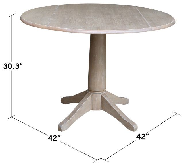 42&quot; Round Dual Drop Leaf Pedestal Table - 30.3 &quot;H - Farmhouse - Dining Tables - By International ... in The Versatile 42&quot; Round Pedestal Table Your Dining Area Needs