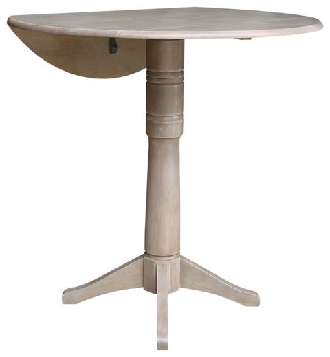 42" Round Dual Drop Leaf Pedestal Table - 42.3 "H - Farmhouse - Indoor Pub And Bistro Tables ... for The Versatile 42" Round Pedestal Table Your Dining Area Needs