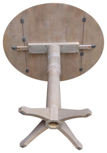 42&quot; Round Dual Drop Leaf Pedestal Table - 42.3 &quot;H - Farmhouse - Indoor Pub And Bistro Tables ... intended for 42&quot; Round Dual Drop Leaf Pedestal Table - 35.5 &quot;H, Washed Gray Taupe