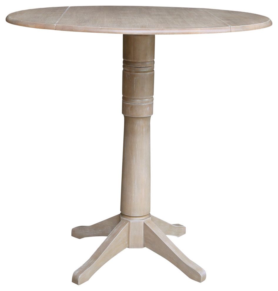 42&quot; Round Dual Drop Leaf Pedestal Table - 42.3 &quot;H - Farmhouse - Indoor Pub And Bistro Tables ... regarding The Versatile 42&quot; Round Pedestal Table Your Dining Area Needs