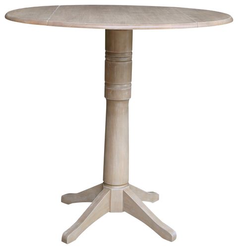 42" Round Dual Drop Leaf Pedestal Table - 42.3 "H - Farmhouse - Indoor Pub And Bistro Tables ... regarding The Versatile 42" Round Pedestal Table Your Dining Area Needs
