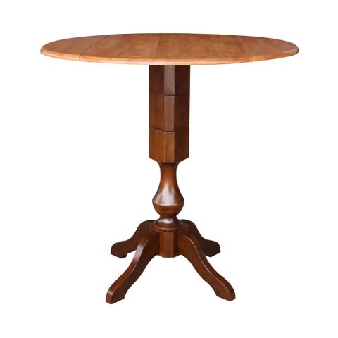 42" Round Dual Drop Leaf Pedestal Table - 42.3"H - Walmart.com - Walmart.com regarding The Versatile 42" Round Pedestal Table Your Dining Area Needs