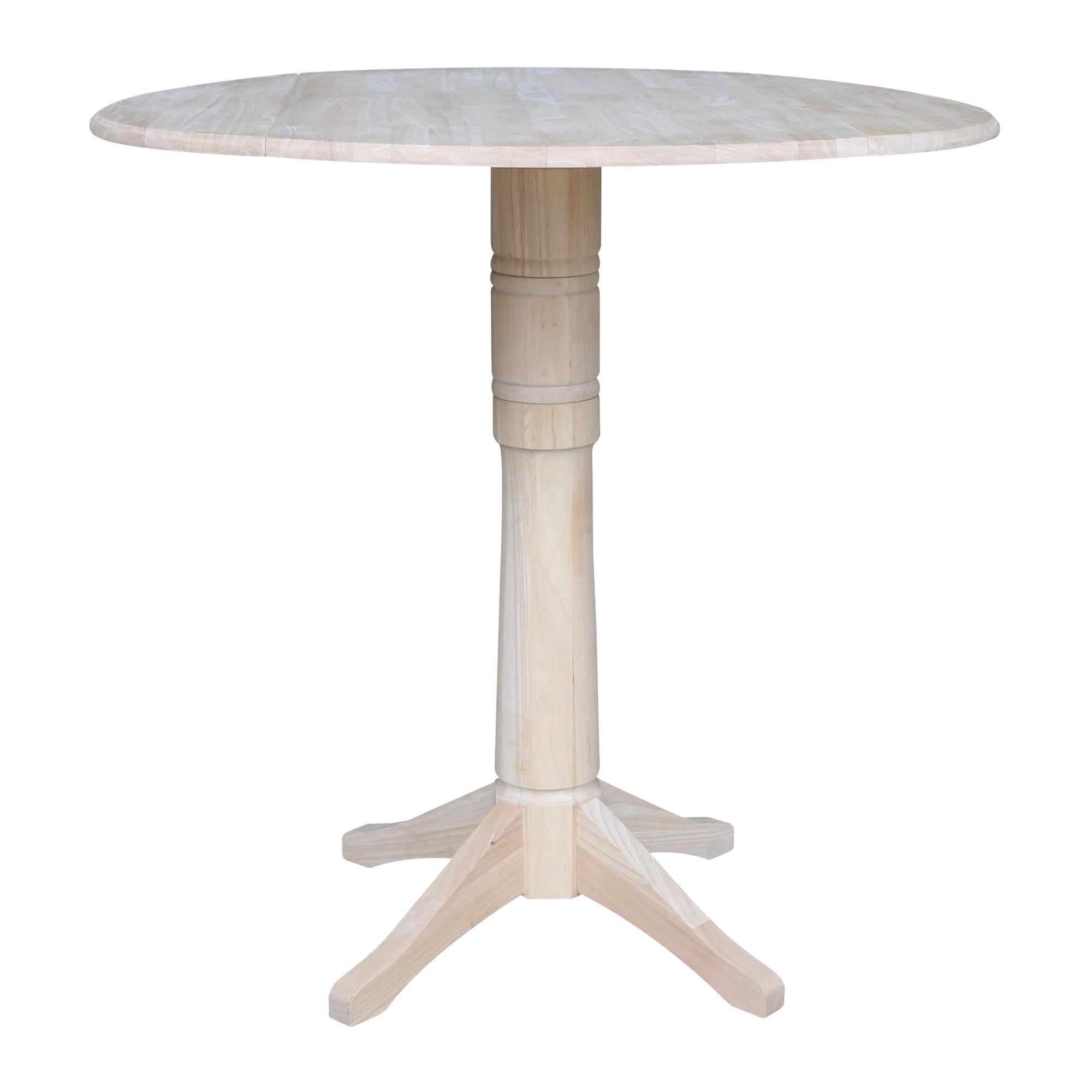 42&quot; Round Solid Wood Dual Drop Leaf Pedestal Table - Unfinished ... with 42&quot; Round Solid Wood Dual Drop Leaf Pedestal Table - Unfinished