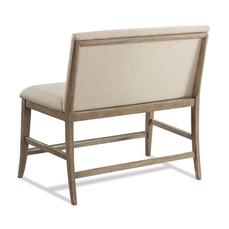 50345 Riverside Furniture Sophie Upholstered Counter Stool Bench in Riverside Furniture Sophie Modern Upholstered Metal Bench In Beige