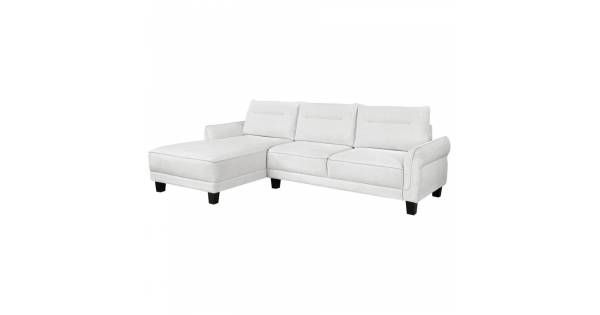 509550 Caspian Upholstered Curved Arms Sectional Sofa White And Black in Coaster Caspian Modern Fabric Upholstered Curved Arms Sectional Sofa In White
