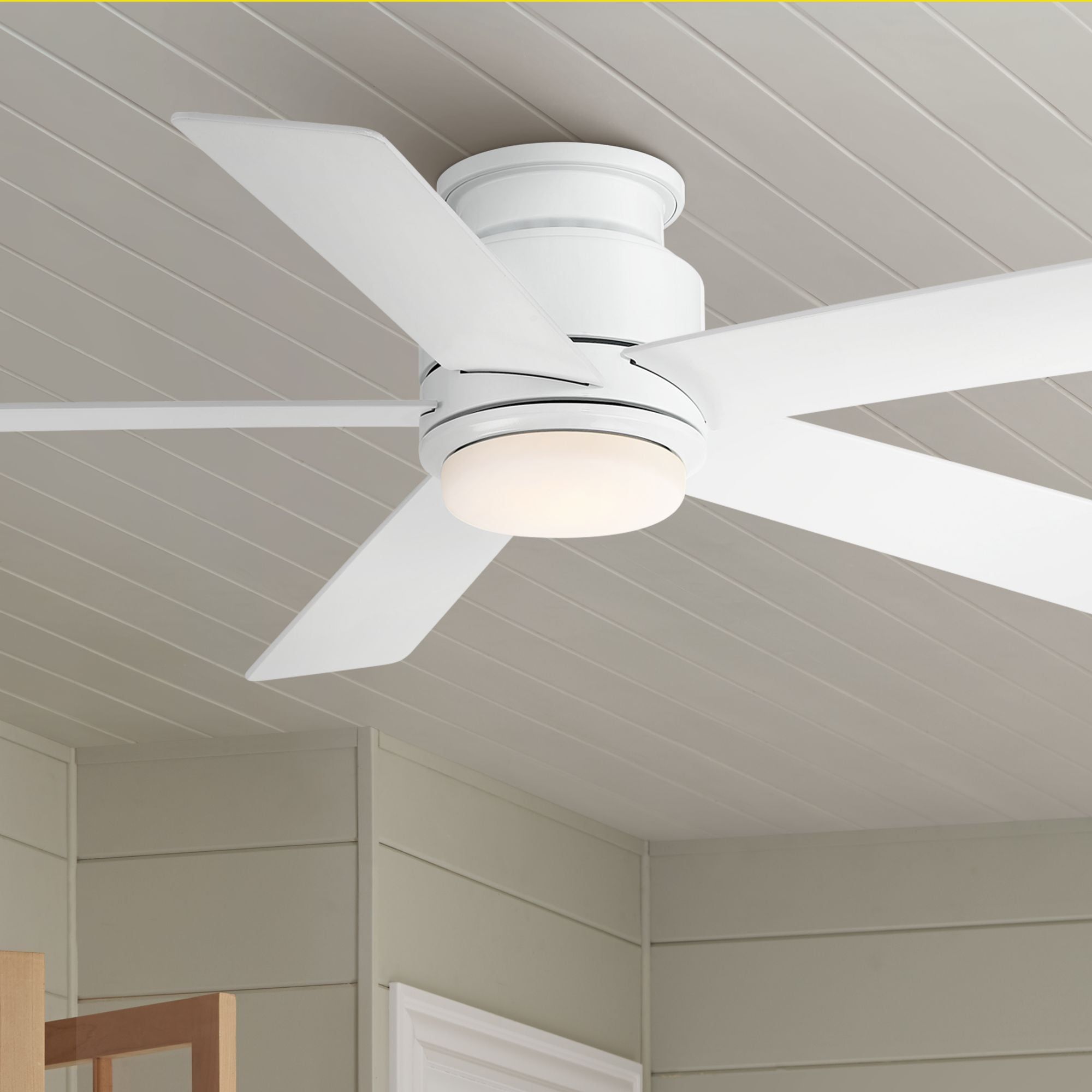 52&quot; Casa Vieja Modern Outdoor Hugger Ceiling Fan With Dimmable Led ... within Installing modern white outdoor ceiling fans in residential spaces