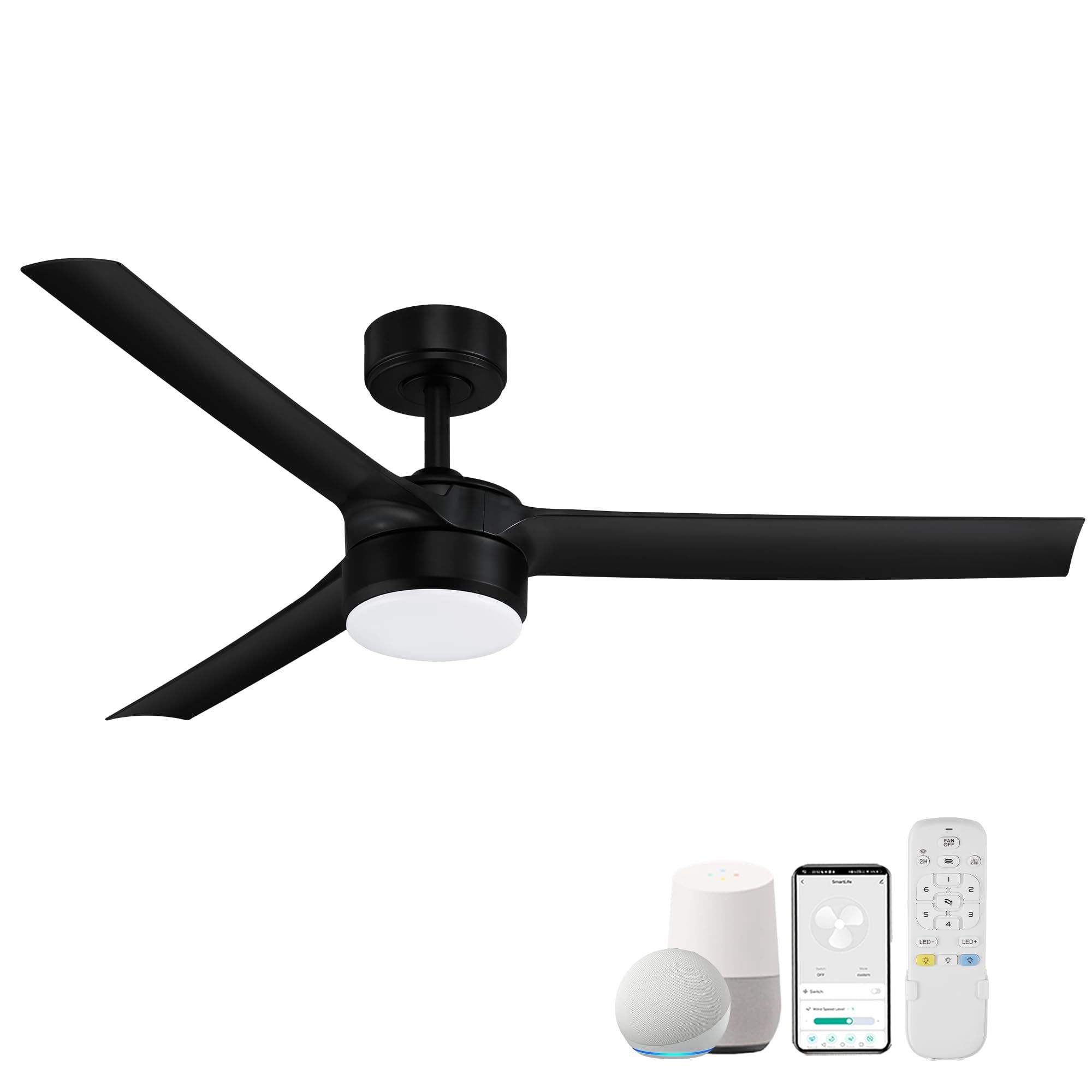 52 Inch Smart Outdoor Ceiling Fans With Led Lights And Remote,Quiet Dc ... inside How to Choose the Right Outdoor Ceiling Fan with Dimmable LED Lighting