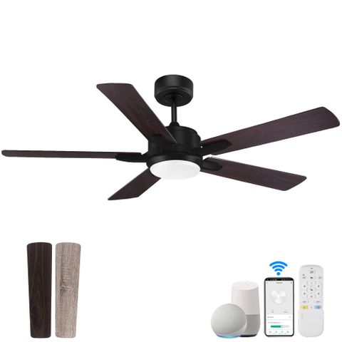 52” Smart Ceiling Fan With Lights Remote Control,Quiet Dc Motor,Outdoor ... intended for Google Home integration for contemporary outdoor ceiling fan designs