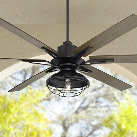 60" Expedition Modern Industrial Outdoor Ceiling Fan With Led Light ... intended for Troubleshooting common issues with industrial outdoor ceiling fan wall controls