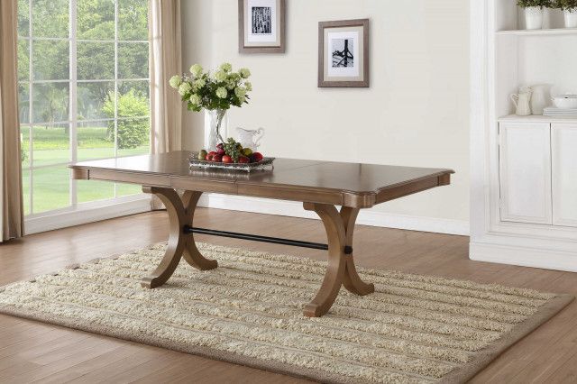 64&quot; Brown Solid Wood Removable Leaf Dining Table - Traditional - Dining ... intended for Styling Your 64&quot; Brown Solid Wood Dining Table for Any Occasion