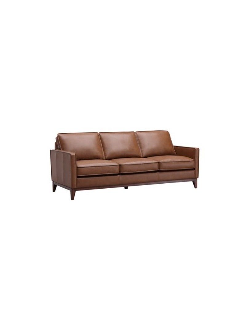6803 Weston Stacionary Sofa Highland Brown Leather By Leather Italia Usa throughout Leather Luxury Weston Sofa - Brown