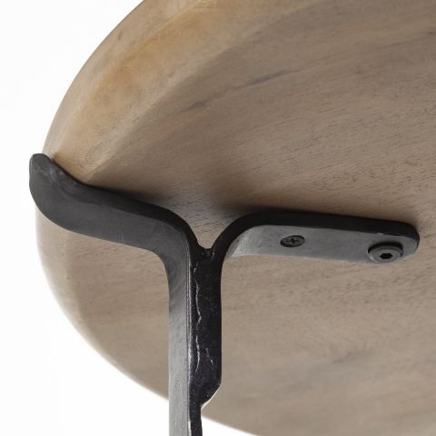 69014 - Helios Iii 20L X 24H Set Of Two Round Brown Solid Wood Iron ... in Styling Your Space with the Practical Elegance of HomeRoots Nesting Tables