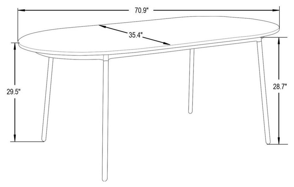 71 Oval Dining Table With Mdf Top And Black Steel Legs - Contemporary - Dining Tables - By Bison ... inside Choosing the Right Oval Table An Expert Look at 83&quot; MDF Tops and Steel Bases