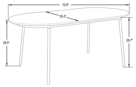 71 Oval Dining Table With Mdf Top And Black Steel Legs - Contemporary - Dining Tables - By Bison ... inside Choosing the Right Oval Table An Expert Look at 83" MDF Tops and Steel Bases