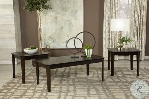 736184 Dark Brown 3 Piece Occasional Table Set From Coaster | Coleman ... intended for 3 Piece Occasional Table Set, Dark Merlot