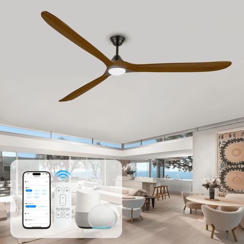 82 Inch Smart Ceiling Fan With Alexa/App Remote Contorl, 3 Blades Large ... within Key features to look for in smart outdoor ceiling fan technology