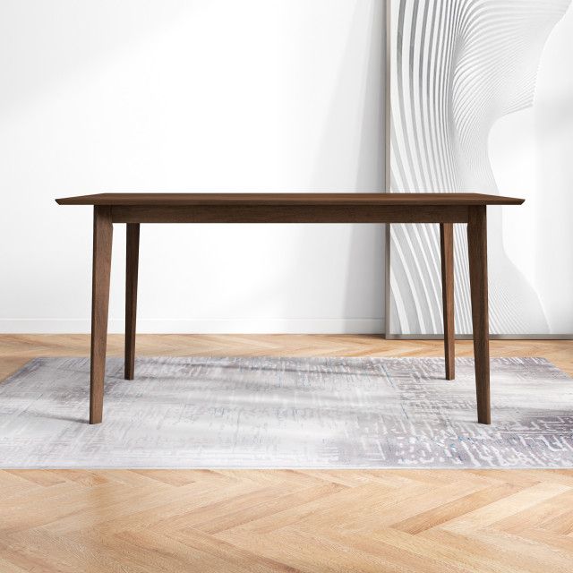 Abbott Mid-Century Modern Solid Wood Walnut Dining Table, W 35.5&quot; X L ... within Styling Your Space with the Elegant Abbott Mid-Century Modern Dining Table