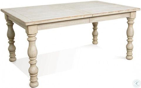 Aberdeen Weathered Worn White Extendable Rectangular Dining Table From ... for Riverside Aberdeen Wood Dining Table In Weathered Worn White