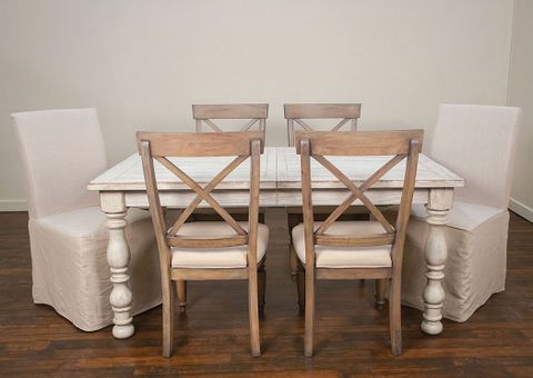Aberdeen Weathered Worn White Rectangle Extension Dinning Table W/4 X ... inside Weathered Worn White A Timeless Choice for Your Home
