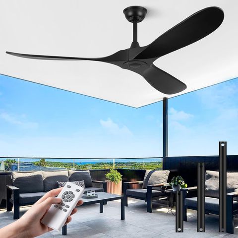 Abz Ceiling Fans Without Lights - 60 Inch Ceiling Fan No Light, Black 3 ... pertaining to Modern Outdoor Ceiling Fan Easy Installation