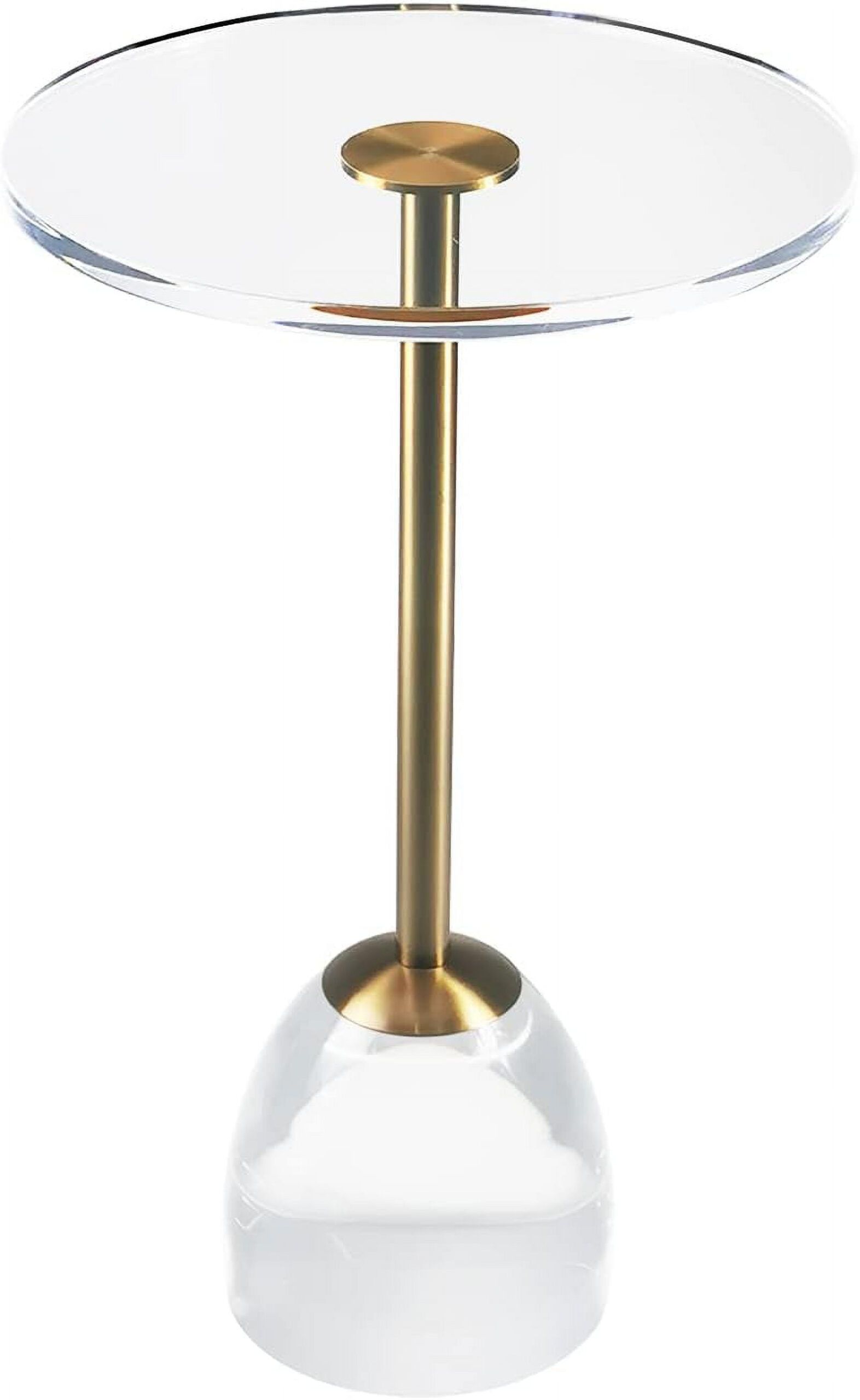Acrylic End Table, Acrylic Side Table,Clear Round Side Table With Brass-Colored Metal Support ... inside Unpacking the ENJ61038/ENJ61039 Acrylic End Table Set Your Guide to Style and Function